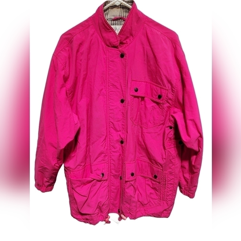Vintage Picone Sport Hot Pink Lightweight Ladies Utility Jacket Medium